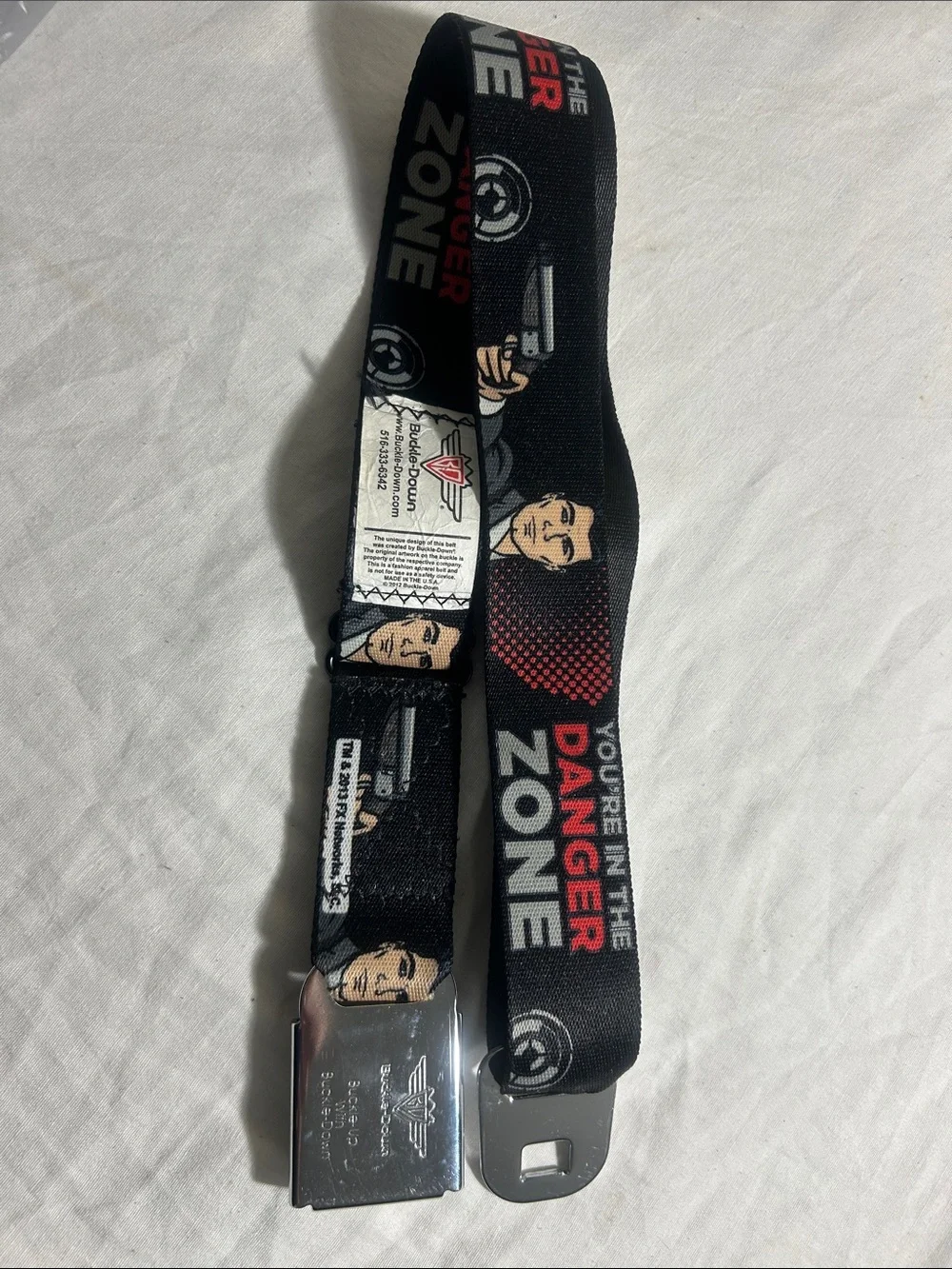 FX Archer Danger Zone Buckle-Down Seatbelt Spy Cartoon RARE VTG